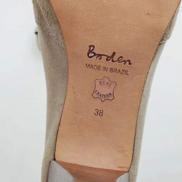 Boden Real Leather Taupe Heel Pumps Size 38/8 - Picture 8 of 10